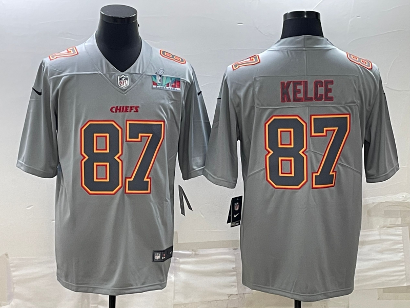 Men’S Kansas City Chiefs Travis Kelce Gray Super Bowl Lvii Game Jersey