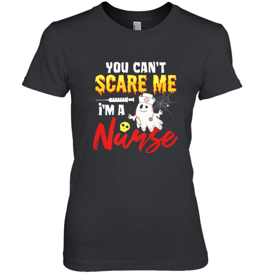 You Can’t Scare Me I’m A Nurse Funny Halloween Witch Hat Women’s Premium T-Shirt