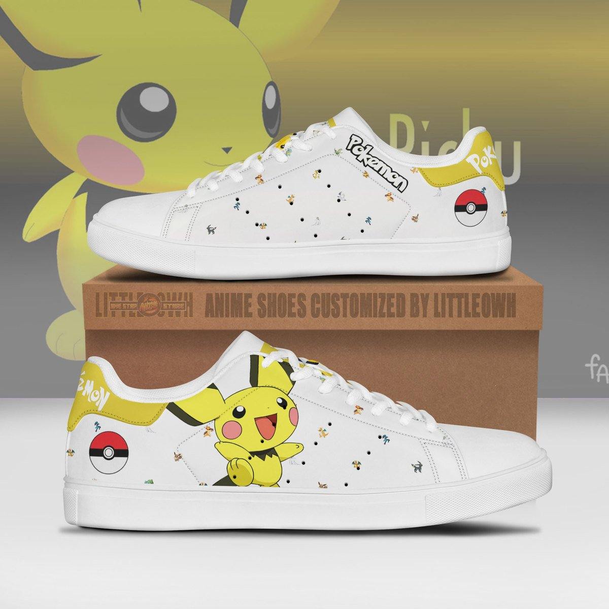 Pokemon Pichu Skateboard Shoes Custom Anime Sneakers