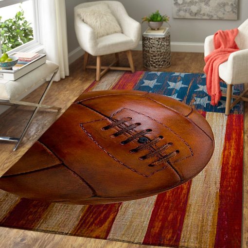 Vintage Soccer On American Flag Area Rugs Living Room Rugs, Custom Carpet Floor Home Decor