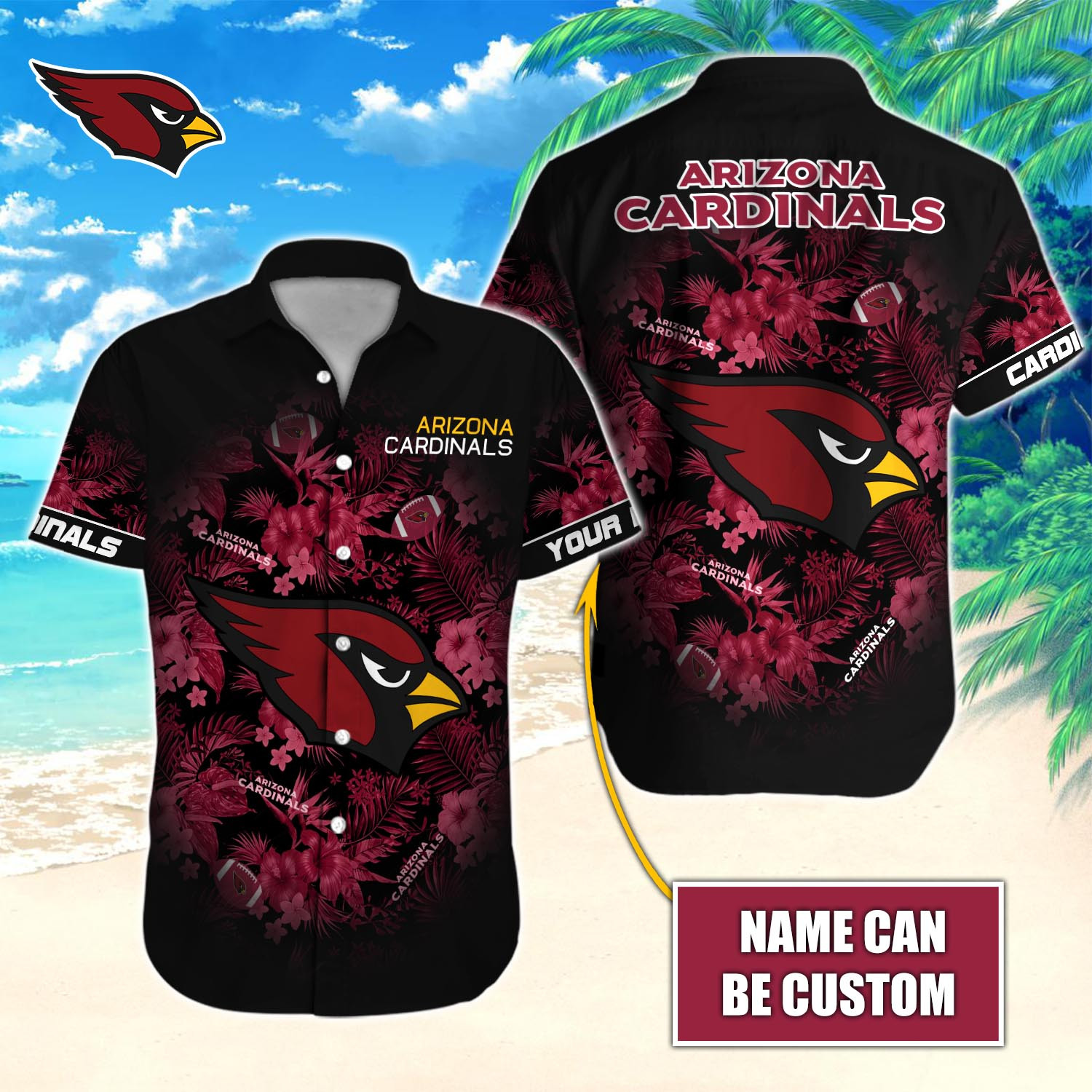 Arizona Cardinals Nfl-Hawaiian Shirt Custom T-40321