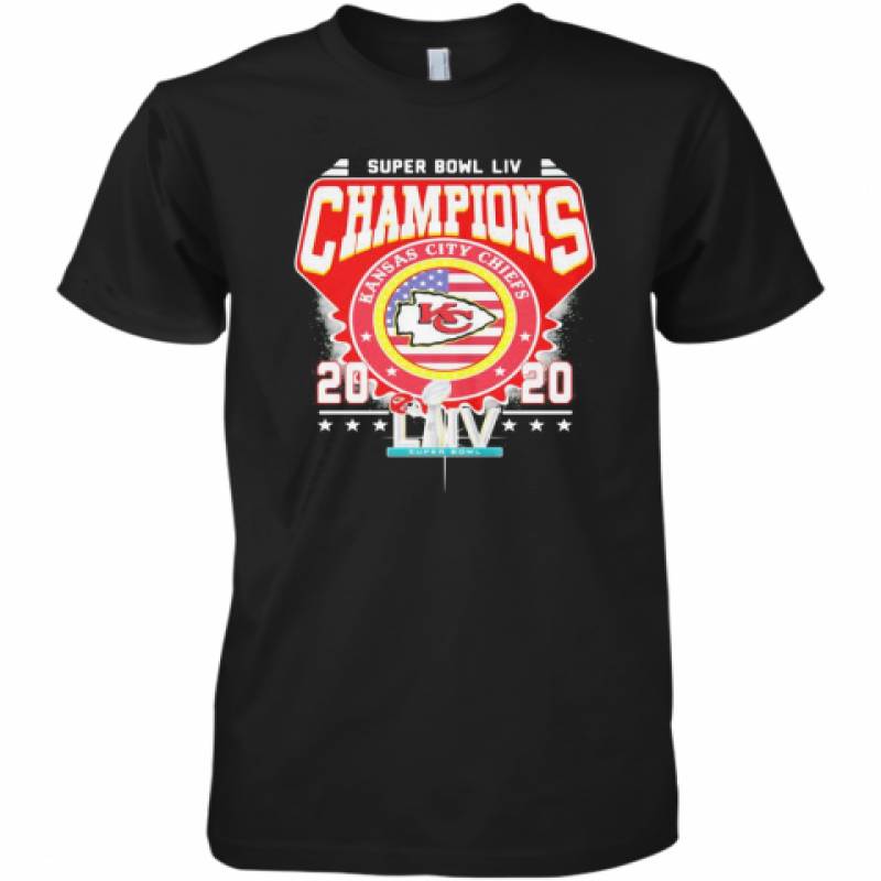 Super Bowl Liv Champions Kansas City Chiefs 2020 American Flag Independence Day Premium Men's T-Shirt