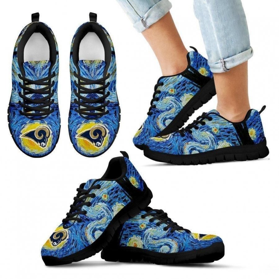 Sky Style Art Nigh Exciting Los Angeles Rams Sneakers #662