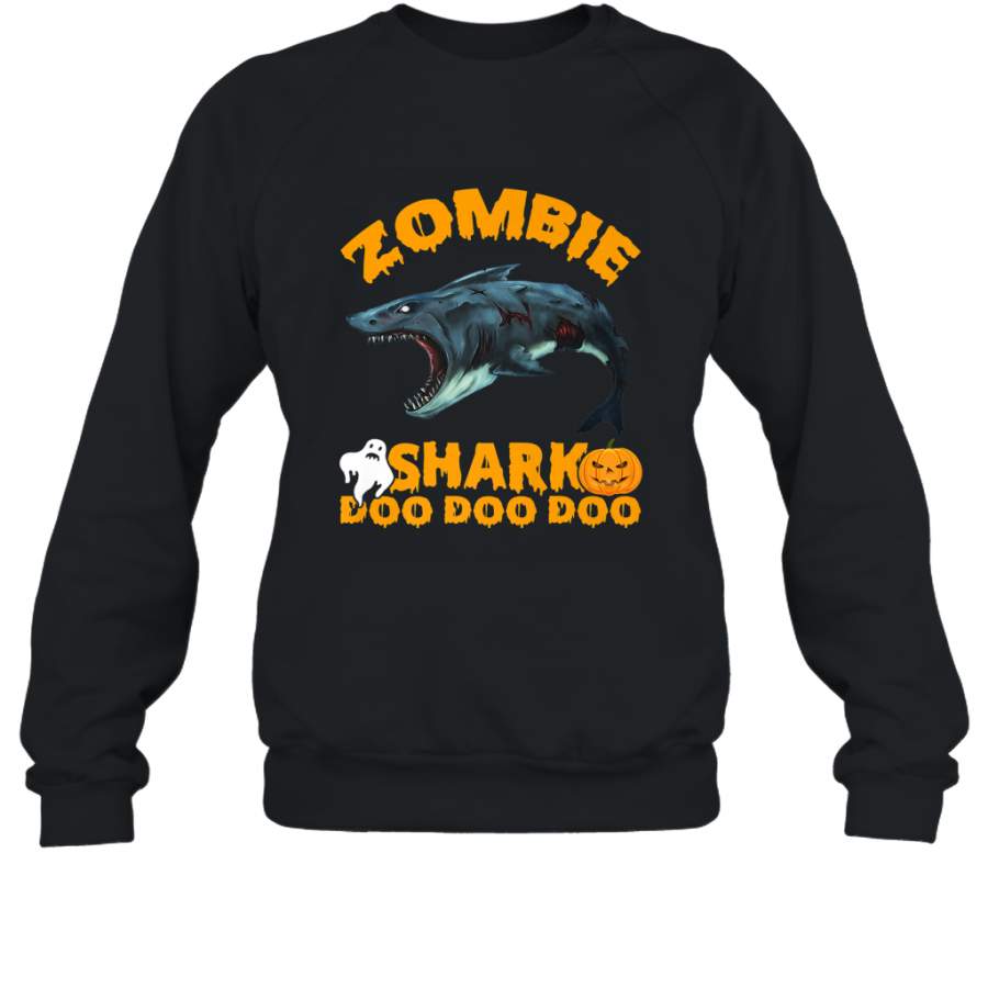 Zombie Shark Doo Doo Doo Halloween Shake Costume Lover Gifts Crewneck Sweatshirt