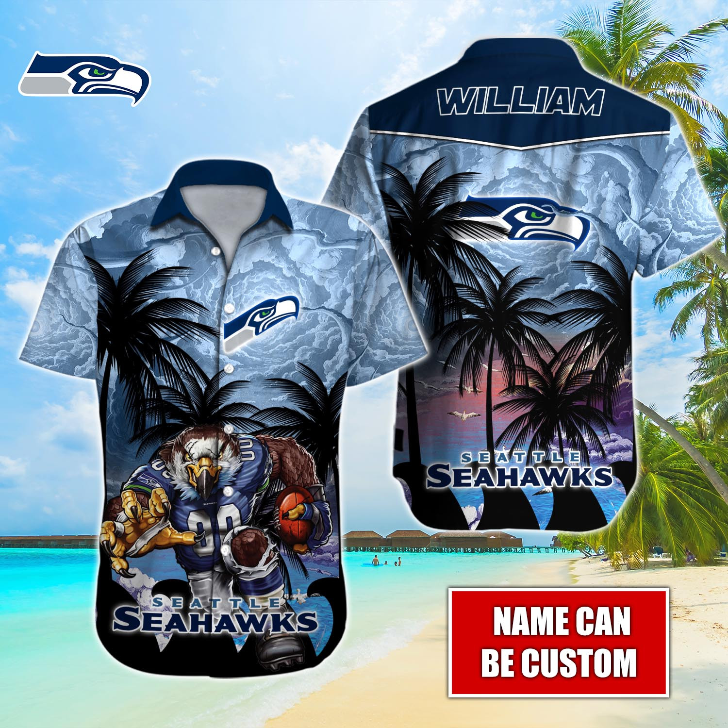 Seattle Seahawks Nfl-Hawaiian Shirt Custom T-40884