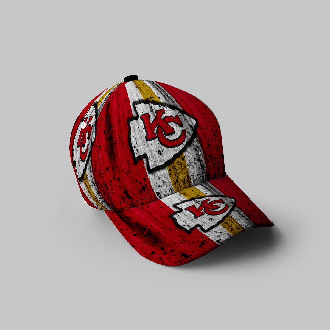 Kansas City Chiefs Grunge 3D Printing Baseball Cap Classic Hat