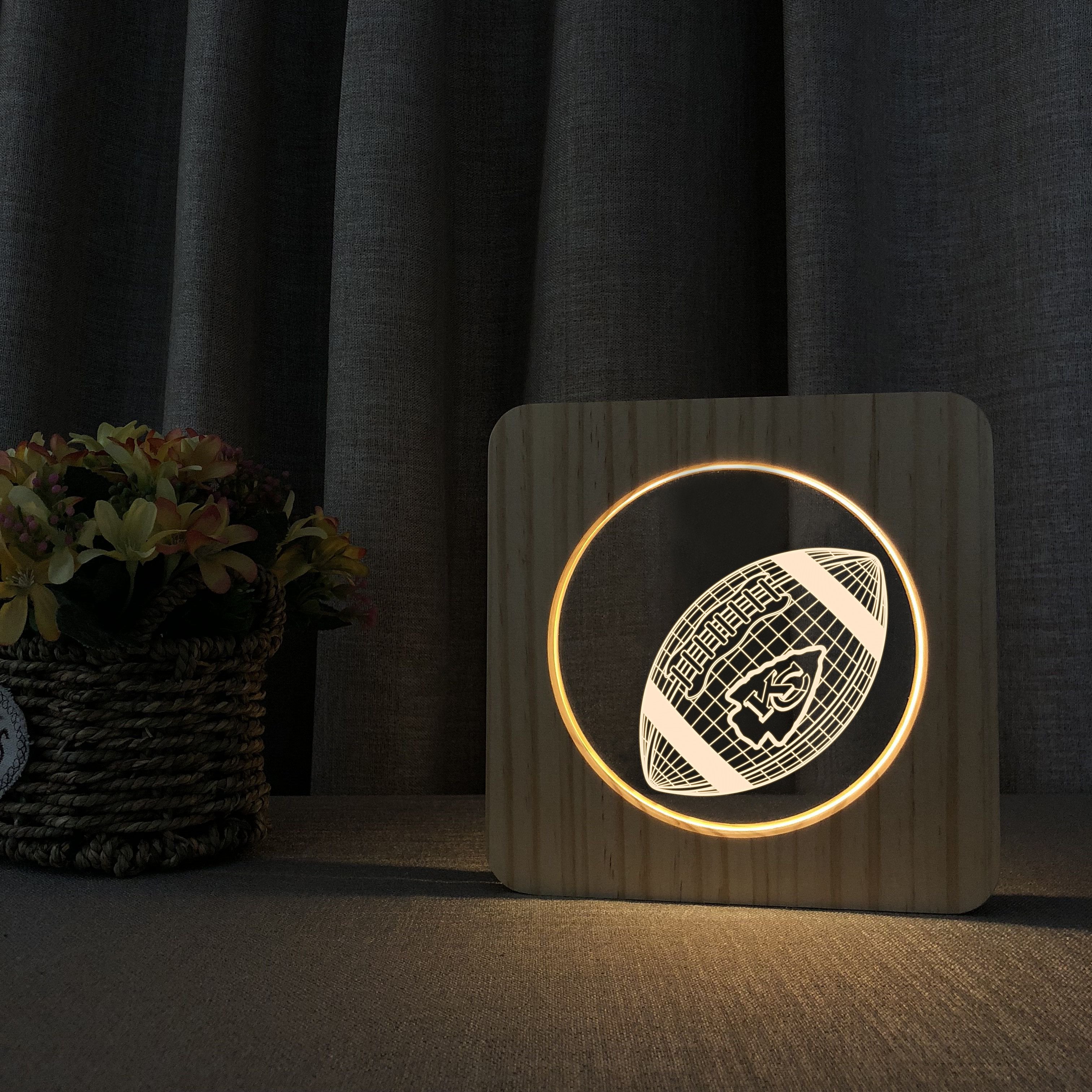 Kansas City 3D Wooden Led Lamp