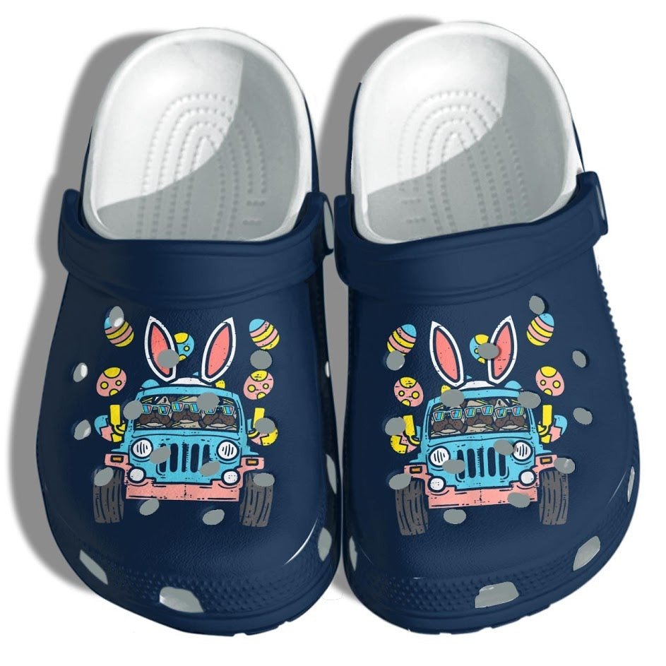 Bunny Jeep Bulldog Cute Shoes Crocs – Happy Easter Bunny Eggs Clog Gifts For Daughter – Gigo Smart