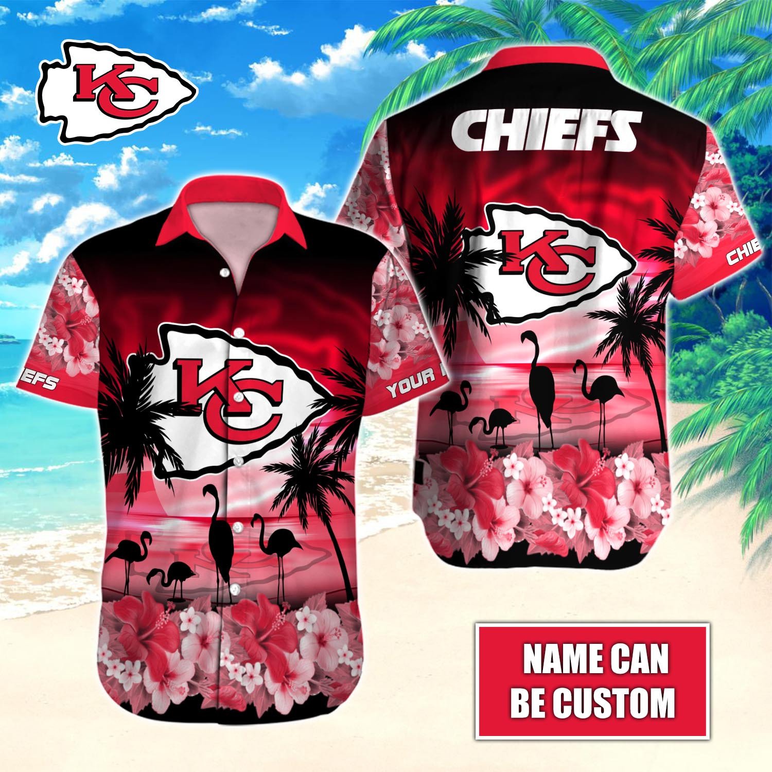 Kansas City Chiefs Custom Name Hawaiian Shirt T-40718