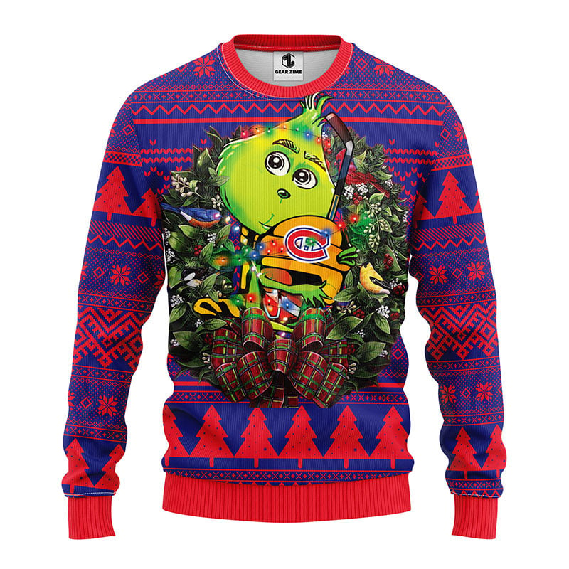 Montreal Canadians Grinch Hug Ugly Christmas Sweater