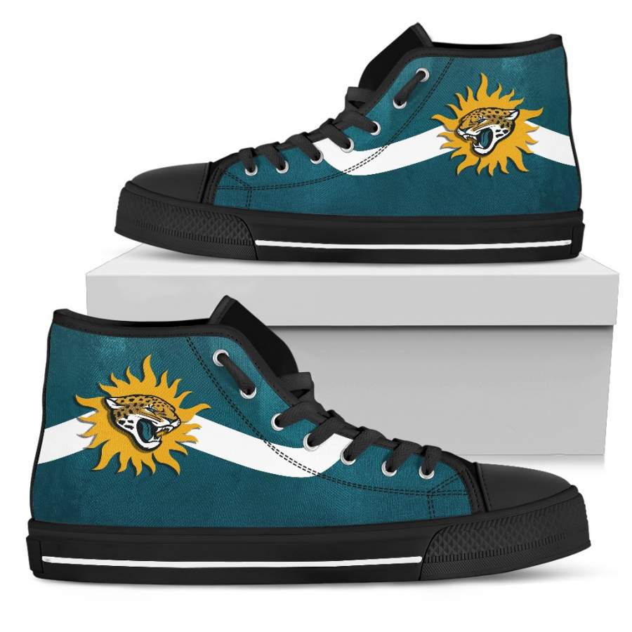 Simple Van Sun Flame Jacksonville Jaguars High Top Shoes