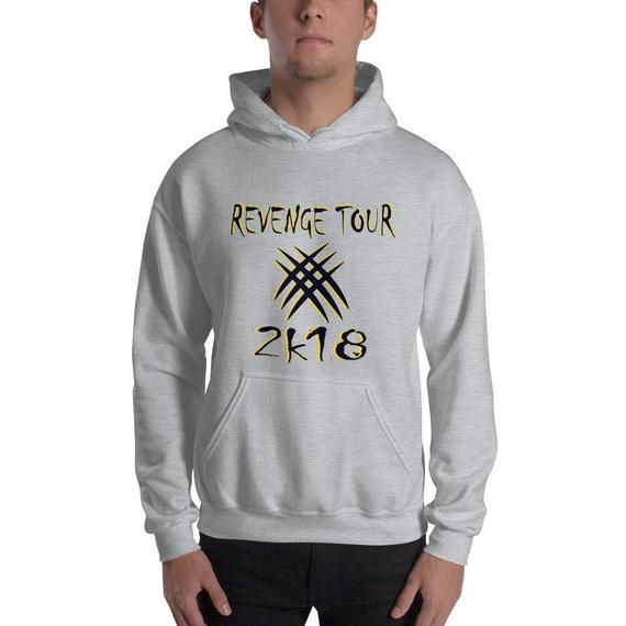 Funny Sports Quote Michigan Go Blue Revenge Tour 2018 Comedy Novelty Satire Football Meme Hooded Shirt