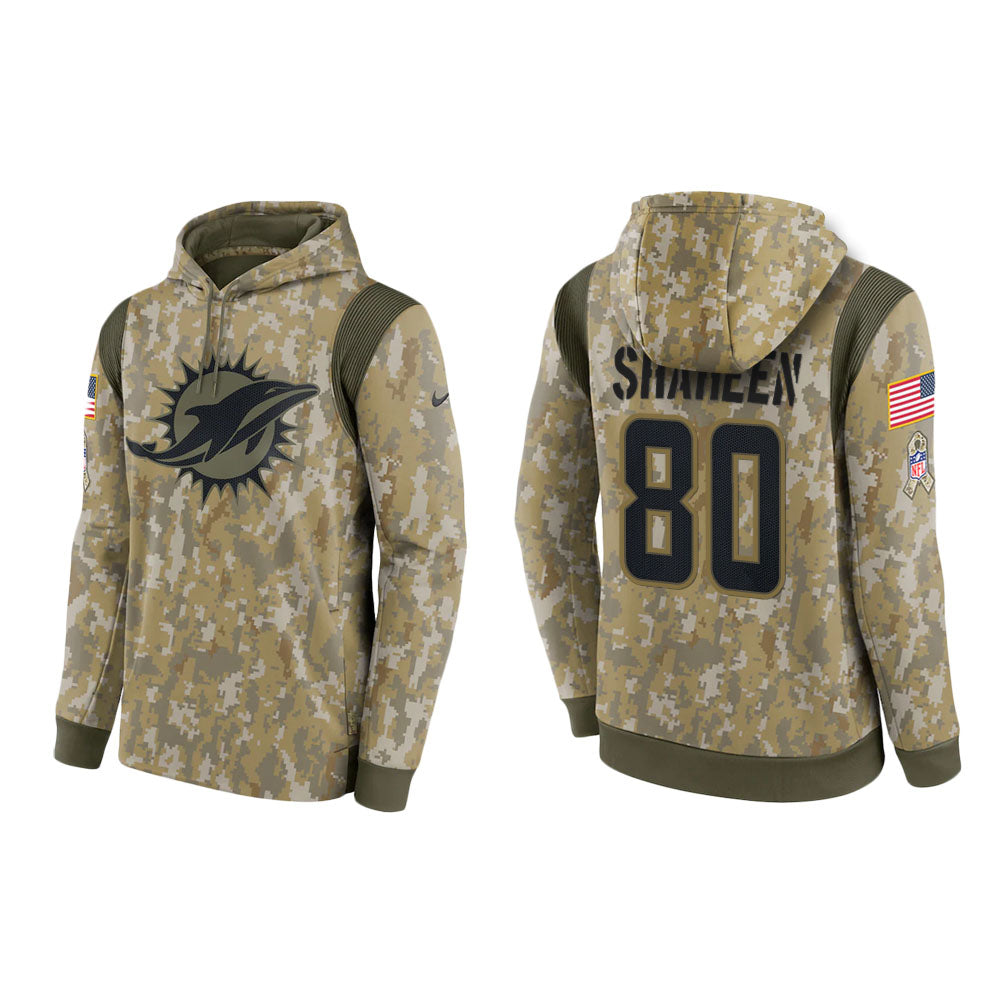 Adam Shaheen Miami Dolphins Camo 2021 Salute To Service Veterans Day Therma Pullover Hoodie