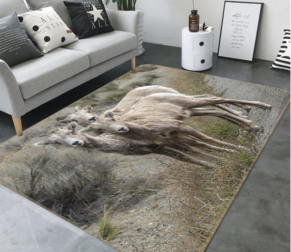 3D Bighorn Sheep Area Rug Home Decor