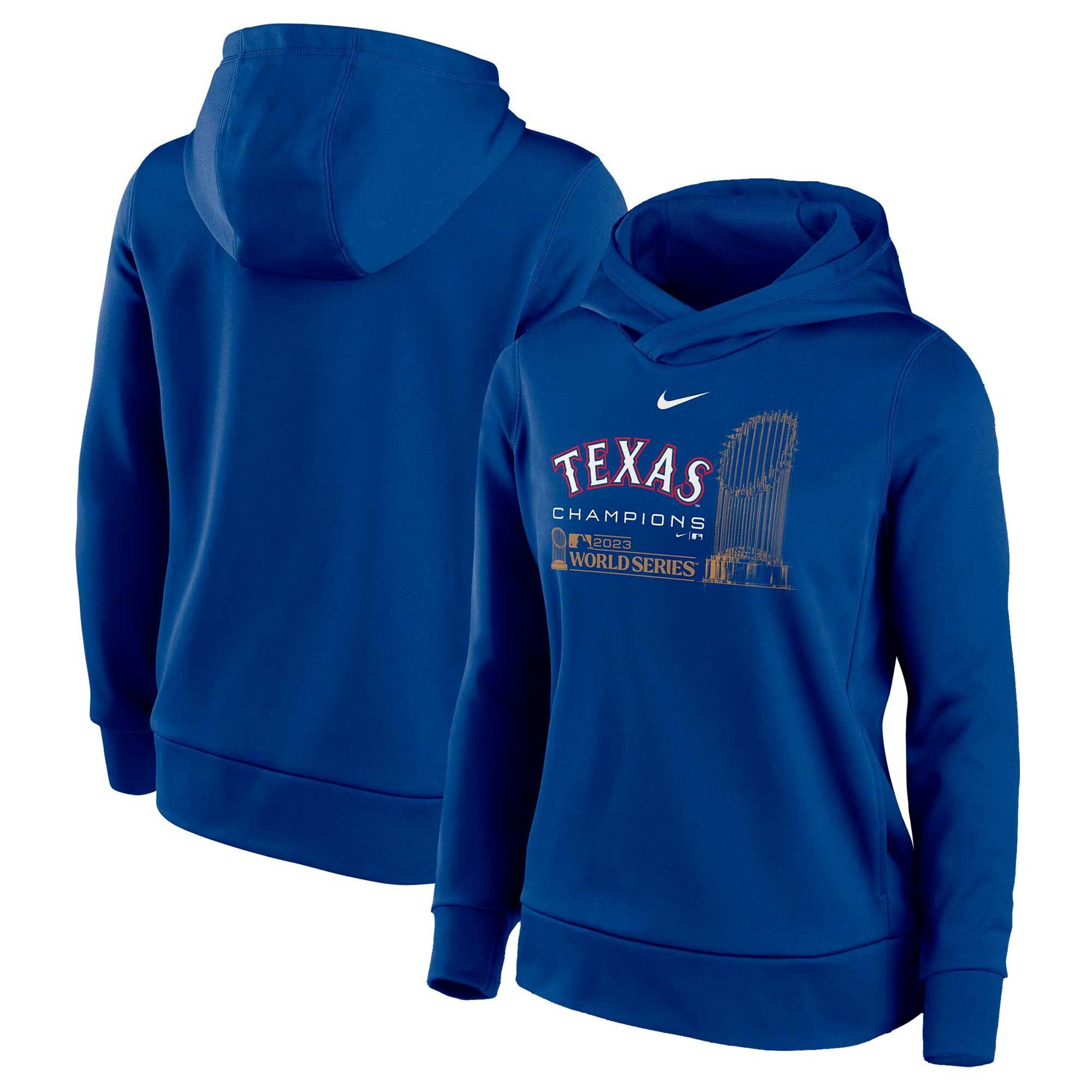 Women’S Texas Rangers Royal 2023 World Series Champions Lockup Pullover Hoodie