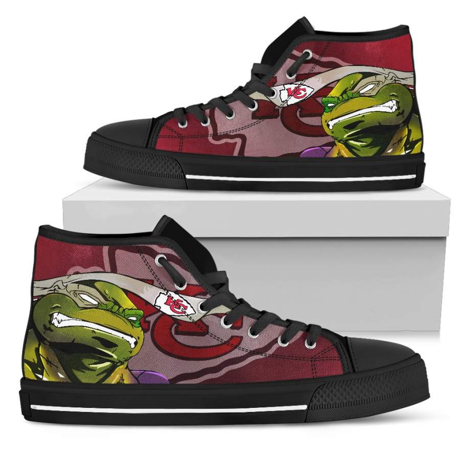 Turtle Kansas City Chiefs Ninja High Top Shoes