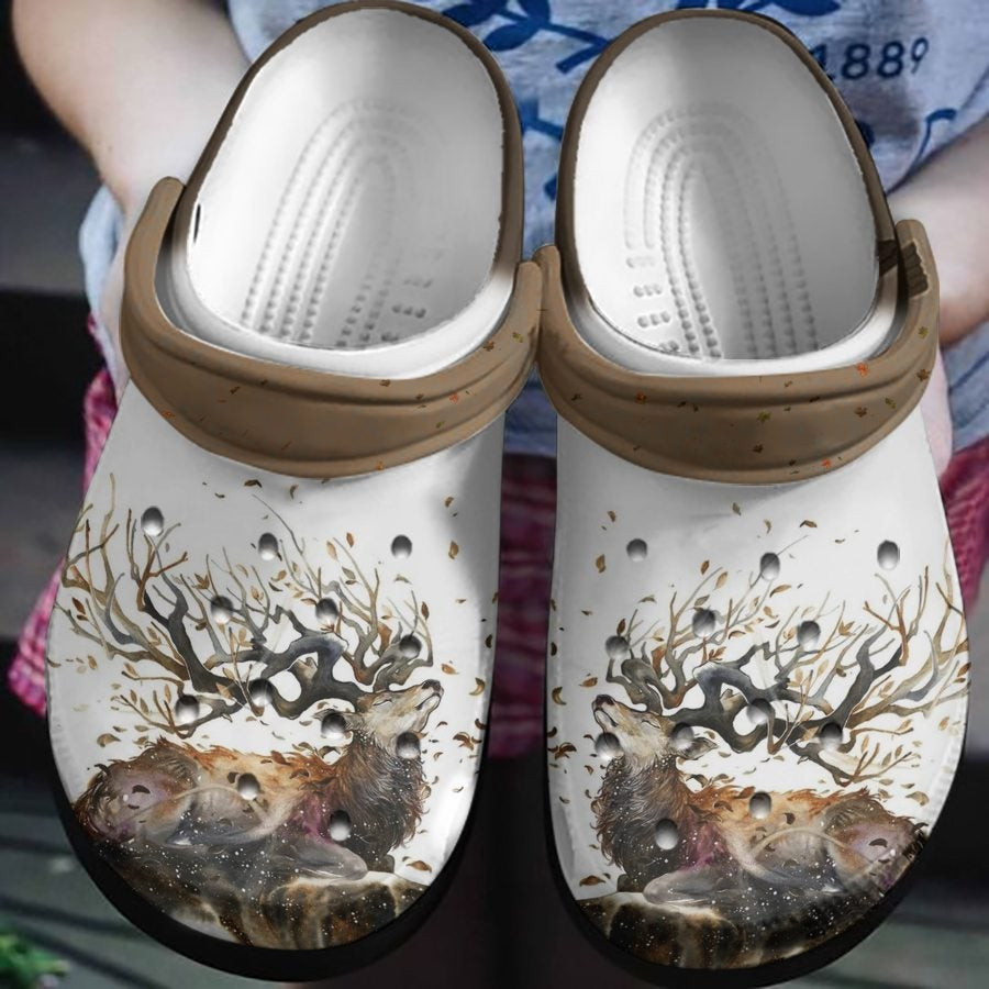 Animal Deer Fall Shoes – Autumn Forest Crocs Clog Gift For Male Female