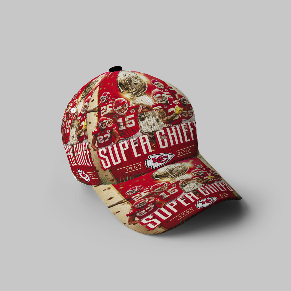 Kansas City Chiefs Team V6 3D Printing Baseball Cap Classic Hat