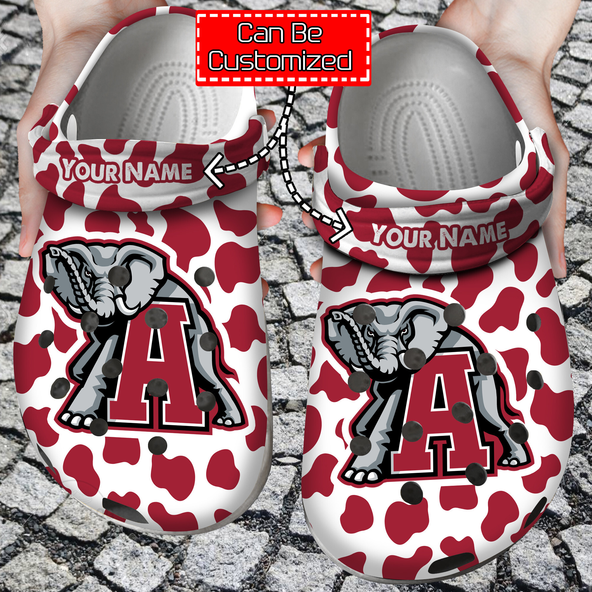 Custom Team Logo  Name Sport Basketball University Cow Animal Print New Crocs Style Clog Shoes