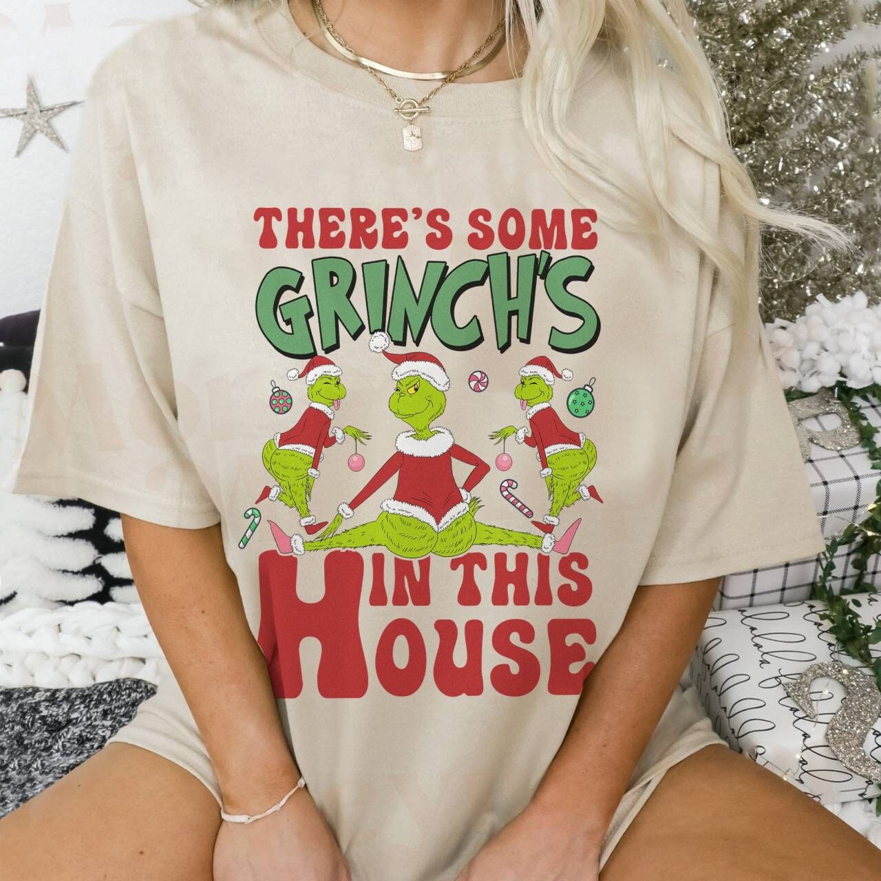 There's Some Grinch In This House Sweatshirt, Funny Grinchmas Shirt, Merry Grinchmas Sweatshirt, Xmas 2023, Christmas Movie Shirt