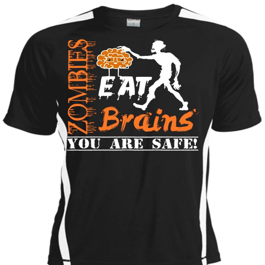 Zombies Eat Brains You Are Safe T Shirt, Wait For Halloween T Shirt, Cool Shirt