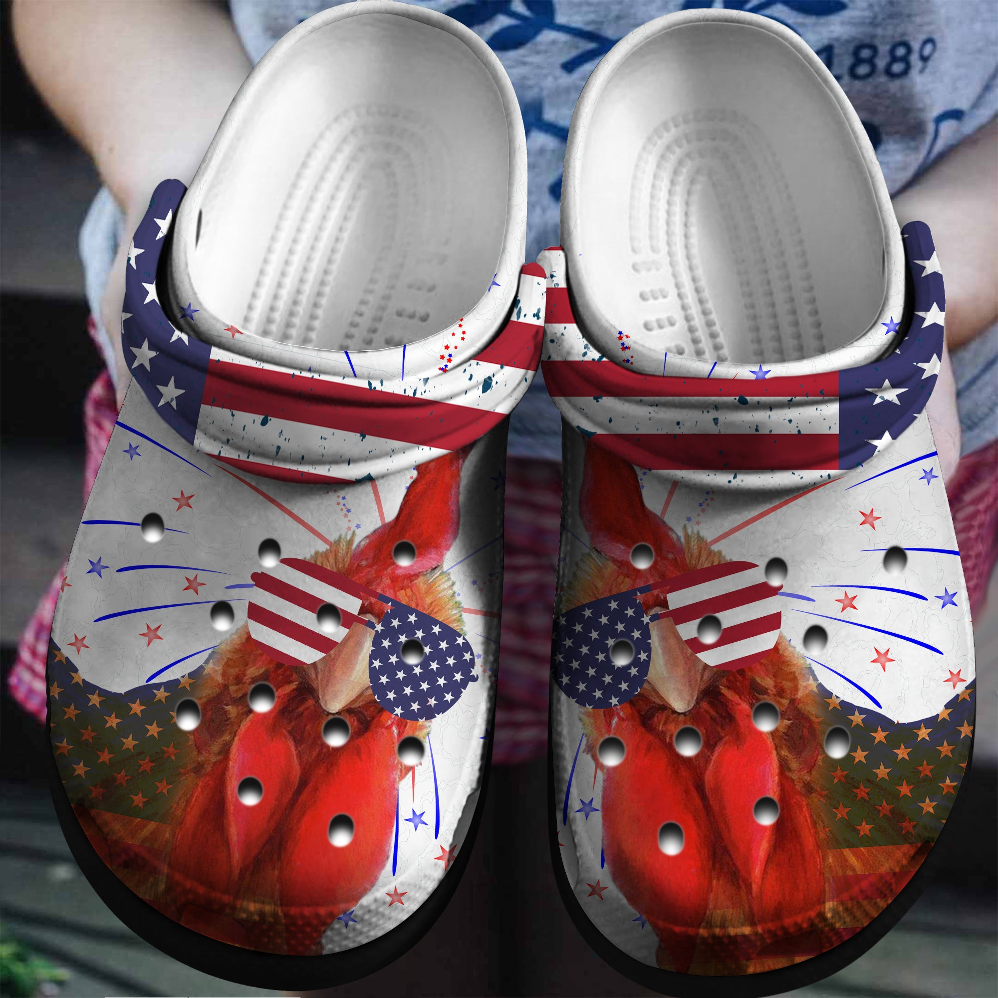 America Chicken Personalized Shoes Crocs Clogs Gifts For Independence Day – Id-Chicken