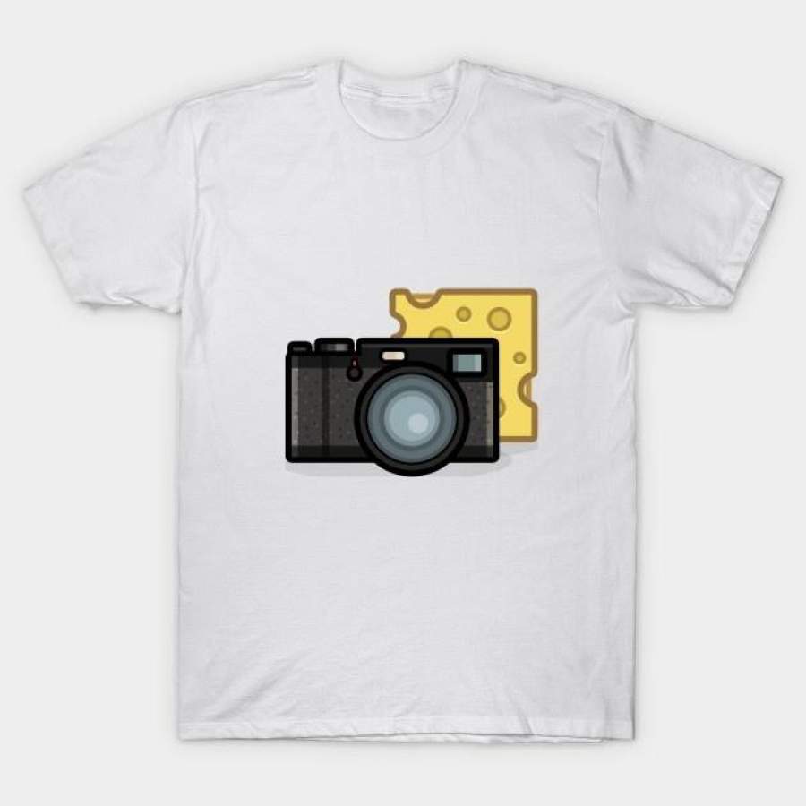 Say Cheese T-Shirt Cheese Camera Vintage Retro Photographer Half Sleeve Five-Point Sleeve Movement Animal Print Round Neck Top