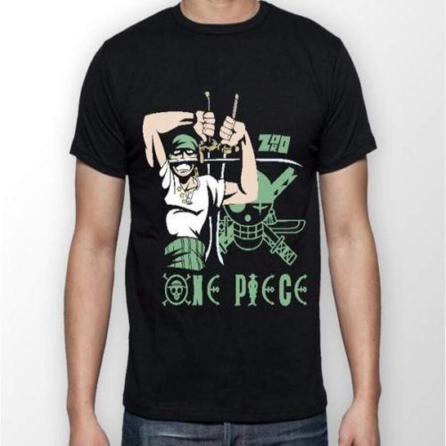 Zoro 3 Sword One Piece Pirates Anime Manga Men’S Fashion T-shirt