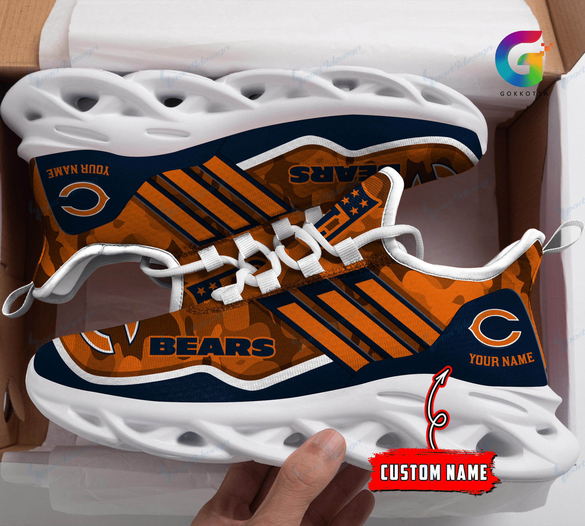 Chicago Bears Personalized Yezy Running Sneakers Bg327