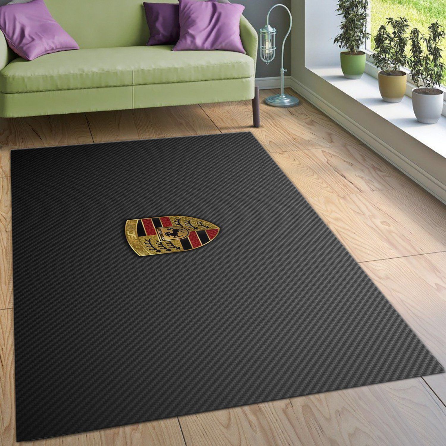 Porsche Logo Ver5 Area Rug Living Room Rug Family Gift US Decor