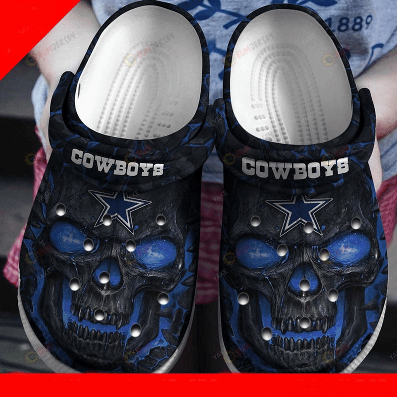 Skull Dallas Cowboys Nfl Crocs Crocband Clog Comfortable Water Shoes – Aop Clog