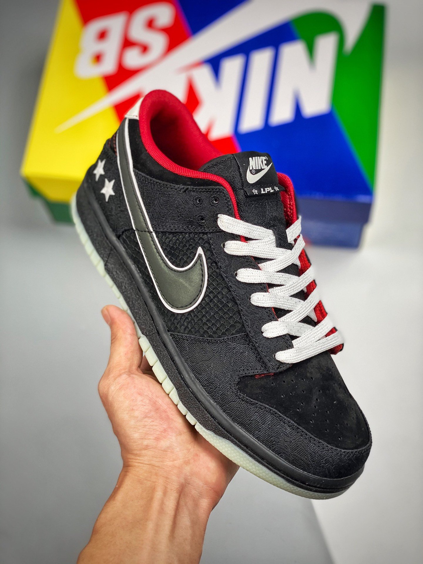 LPL x Nike Dunk Low BlackWhite-Bright Crimson 5340790