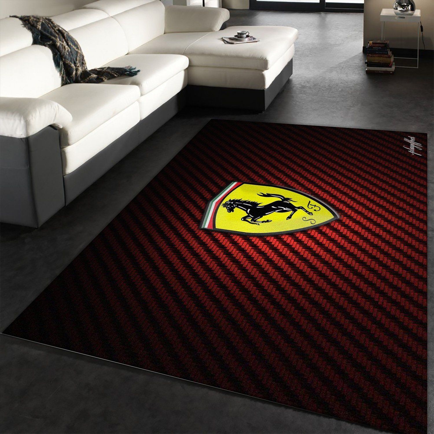 Ferrari Logo Area Rug For Christmas Bedroom Family Gift Decor Area Rug For Living Room Bedroom Rug Home Decor