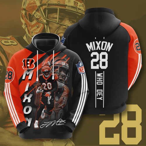 Cincinnati Bengals Joe Mixon 1 Unisex 3D Hoodie Gift For Fans