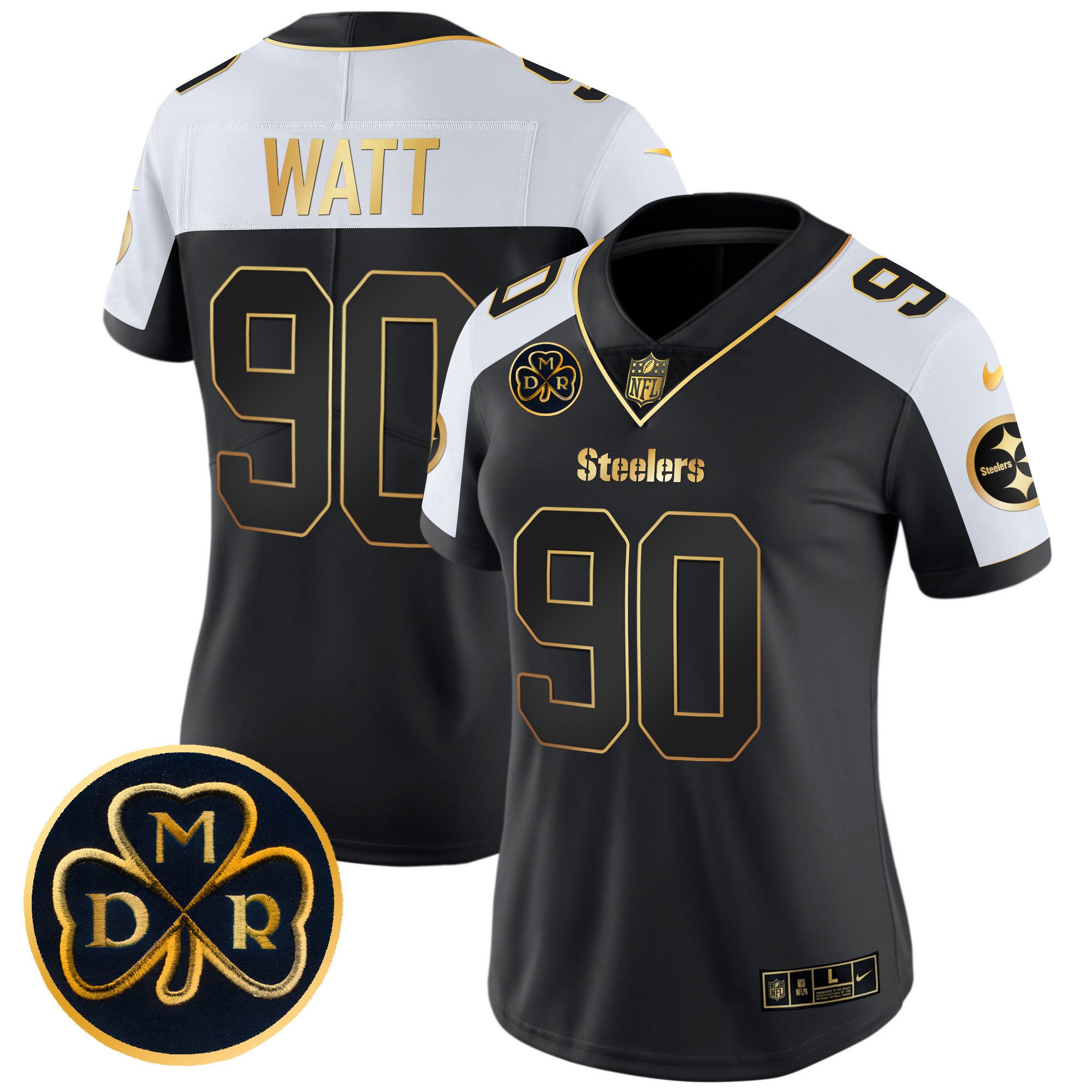 Women’S Steelers Dmr Patch Gold Vapor Limited Jersey – All Stitched