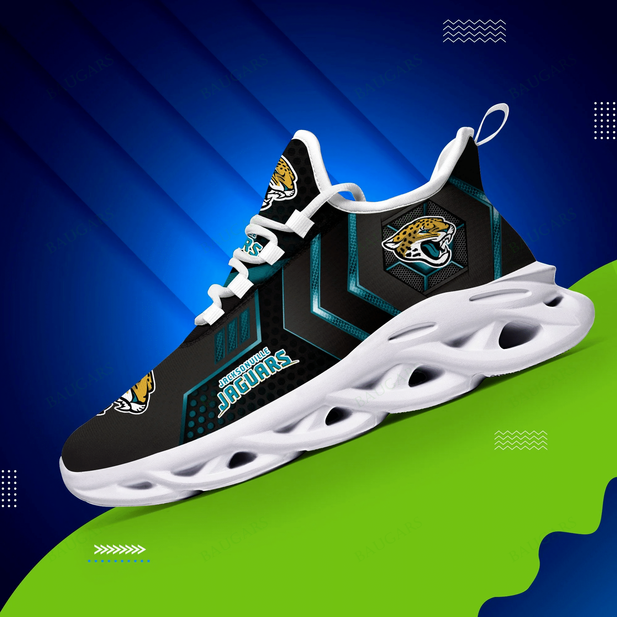 Jacksonville Jaguars Yezy Running Sneakers Art 497