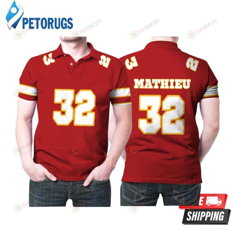 Tyrann Mathieu 32 Kansas City Chiefs Great Player Red Game Printed Polo Shirt