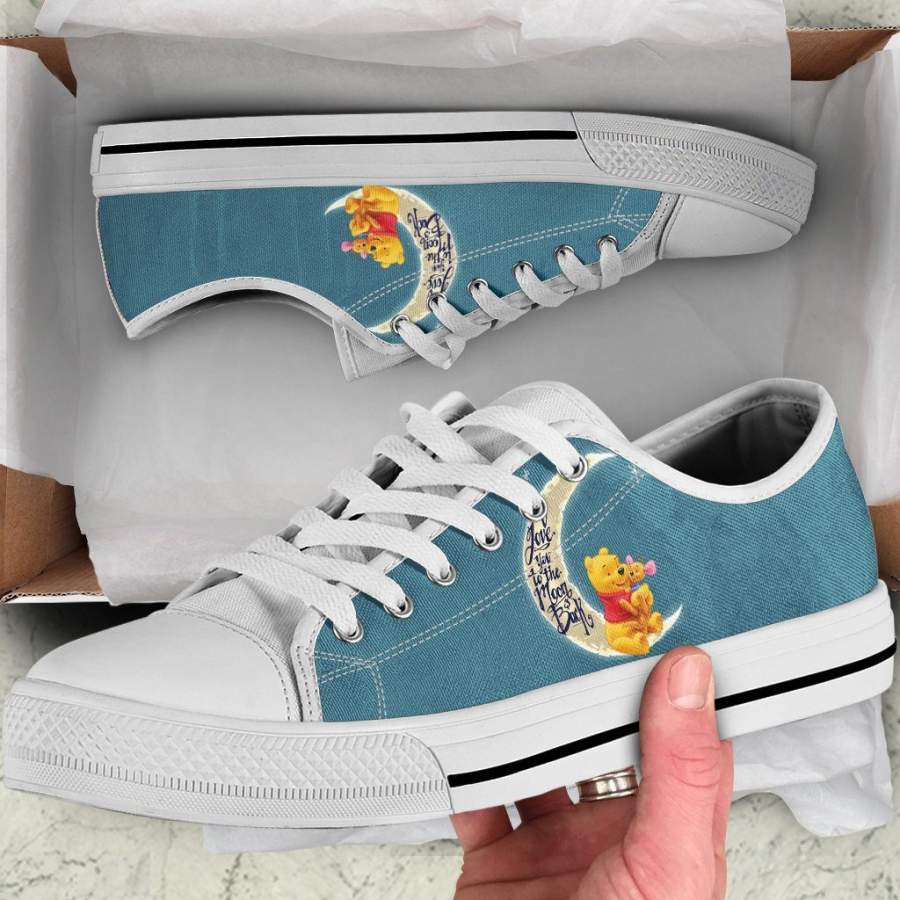 Love You To The Moon Pooh Low Top Shoes