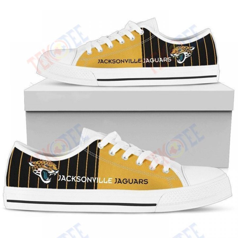 Mens Womens Cool Simple Design Vertical Stripes Jacksonville Jaguars Low Top Shoes Custom Print Footwear Converse Sneakers TMT834