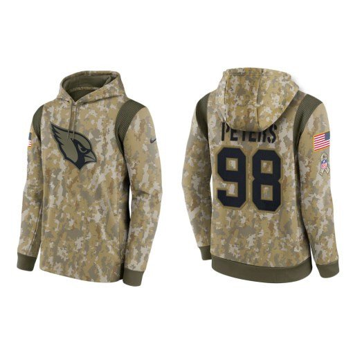 Corey Peters Arizona Cardinals Camo 2021 Salute To Service Veterans Day Therma Pullover Hoodie