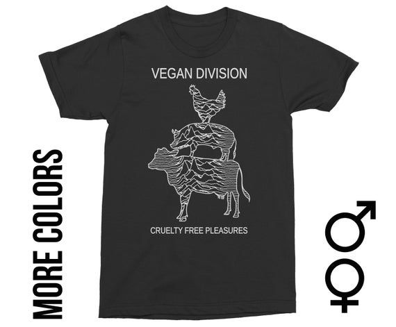 Vegan Division Cruelty Free Pleasusures Vegan Shirt Human Rights Animal Liberation Plant Based Vegan Vegan Clothing Vegan Apparel