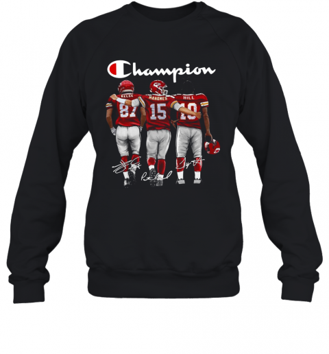 Champion Kansas City Chiefs Kelce 87 Mahomes 15 Hill 10 Signatures Sweatshirt