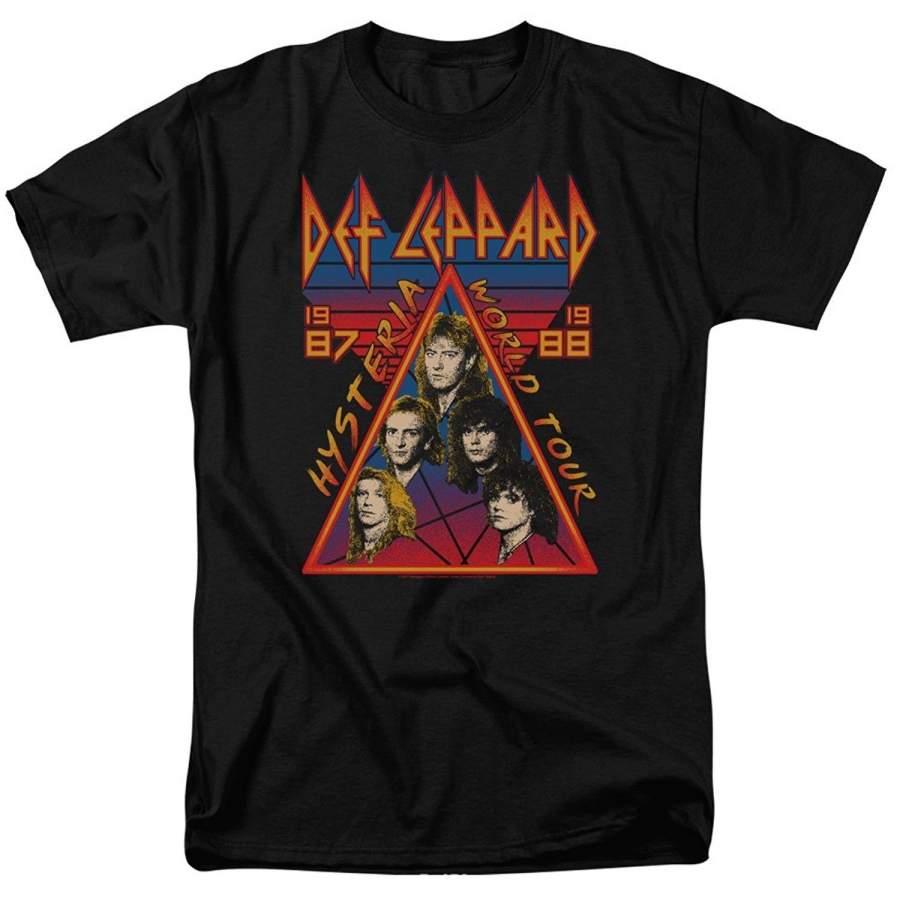 Men’S Personality T-Shirt Def Leppard World Tour 1987 1988 Vintage Style Men’S Tee Music Rock Funny T-Shirt