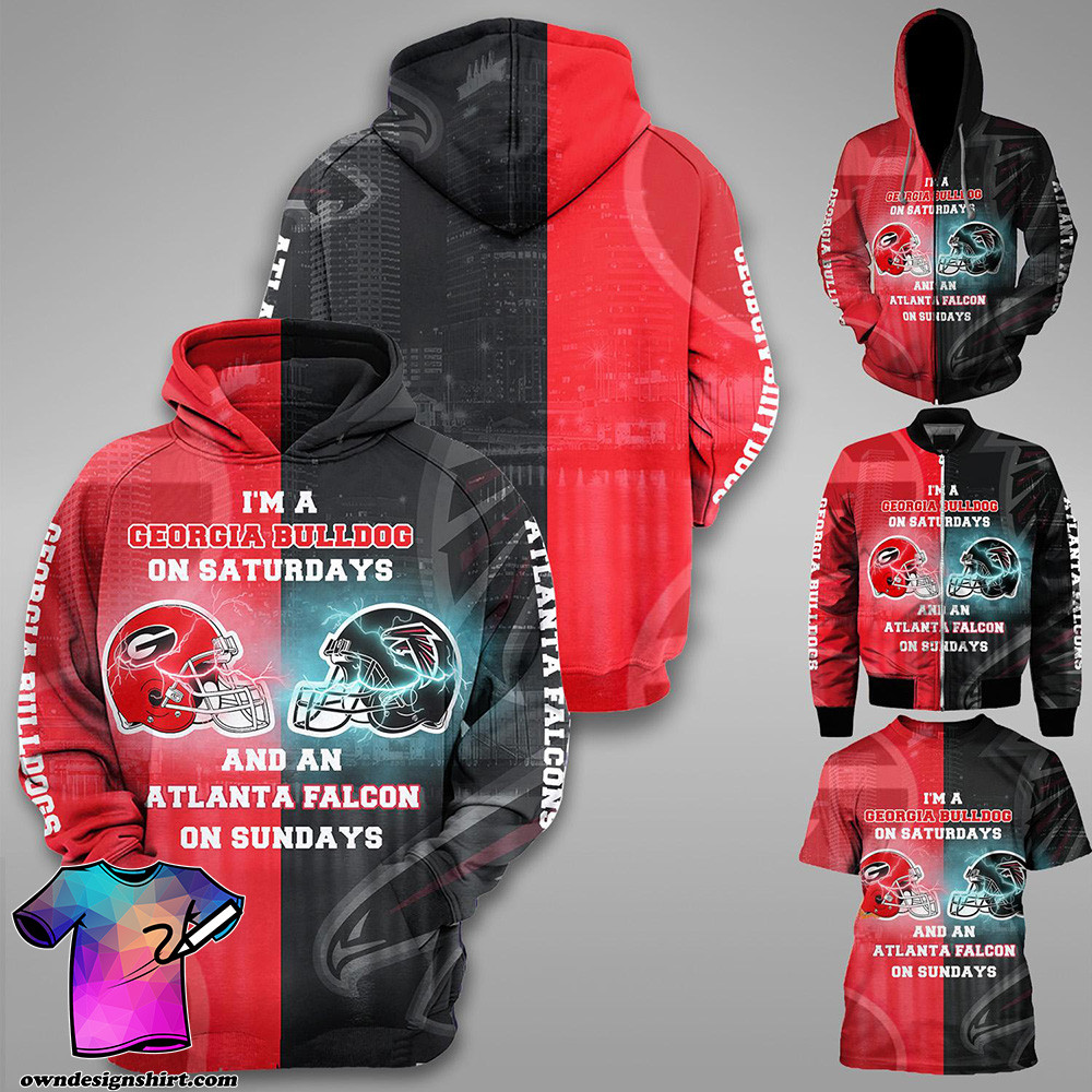 I?M A Georgia Bulldogs On Saturdays And An Atlanta Falcons On Sundays 3 Unisex 3D Hoodie Gift For Fans