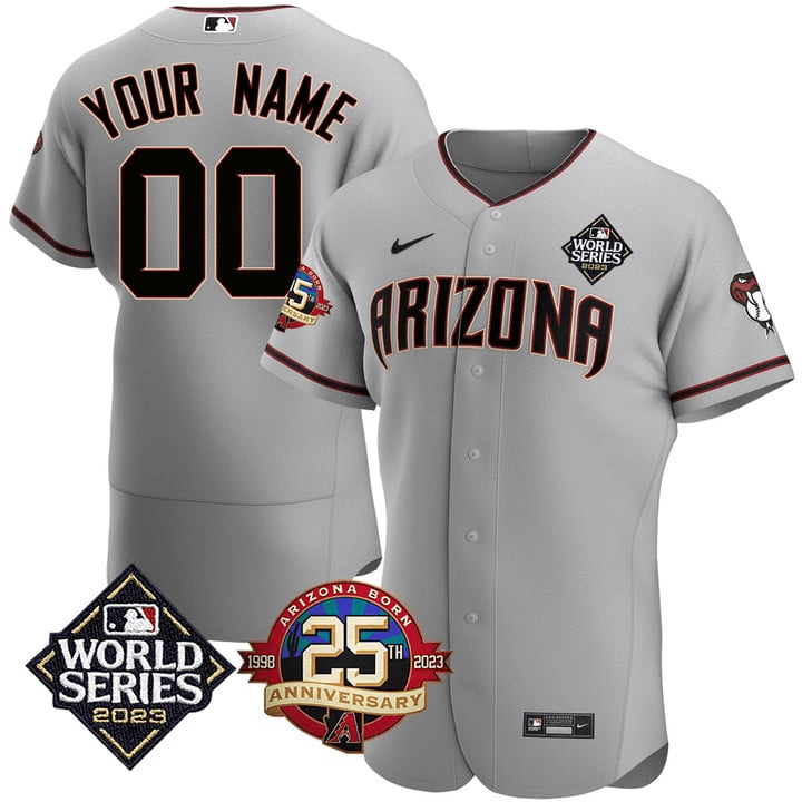 Arizona Diamondbacks 2023 World Series & 25Th Anniversary Year Patch Custom Jersey – – All Stitched