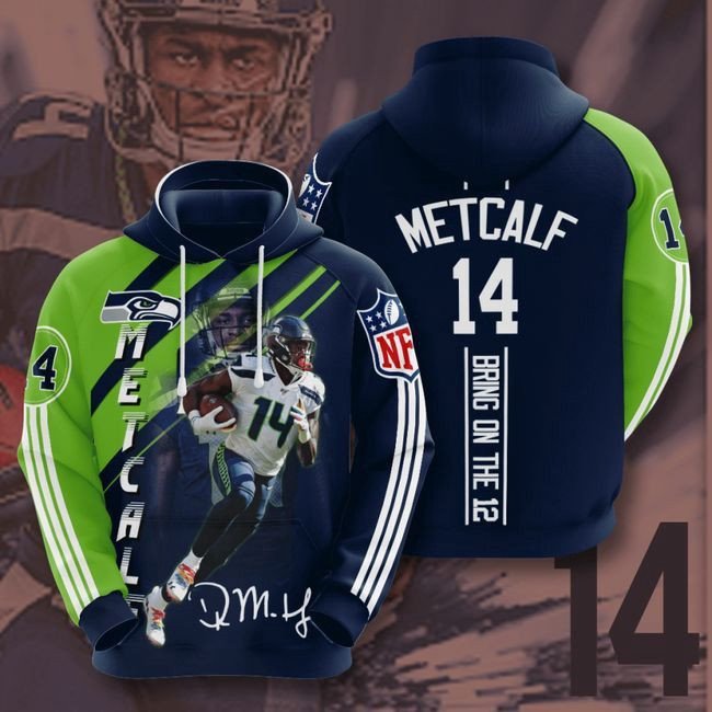 Seattle Seahawks 14 D.K. Metcalf 55 Unisex 3D Hoodie Gift For Fans