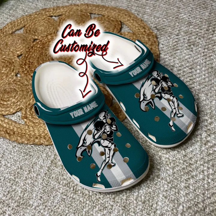 Custom Crocs – Philadelphia Eagles Football Player Clog Shoes