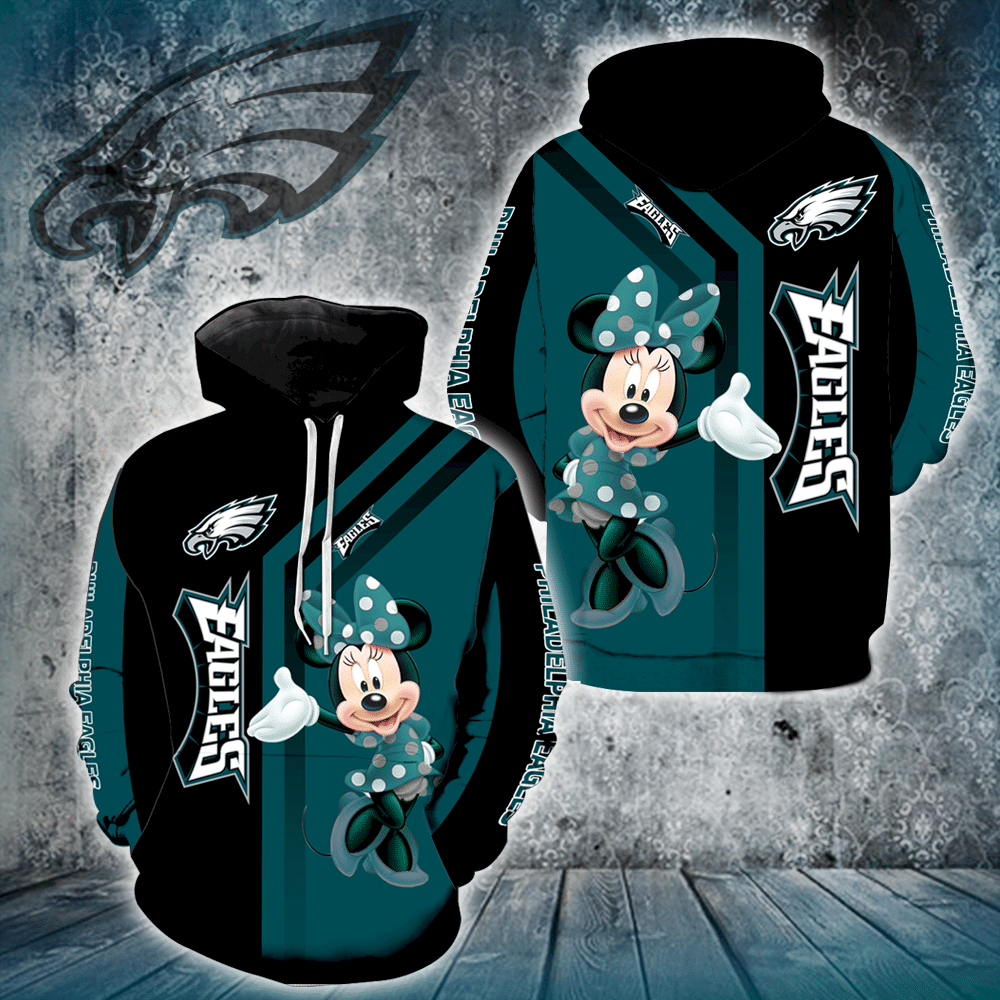 Philadelphia Eagles Minnie Mouse V1451 83 Unisex 3D Hoodie Gift For Fans