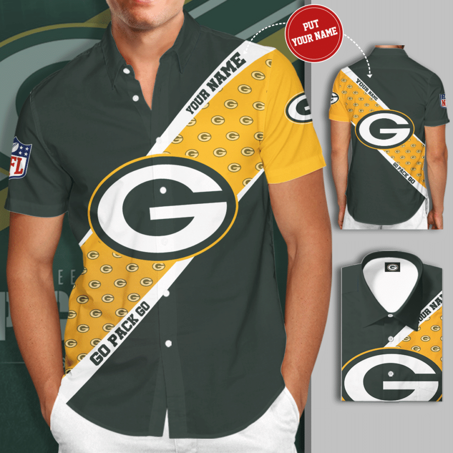 Personalized Green Bay Packers Team All Over Print 3D Hawaiian Shirt-Green - Iebacademy Shop