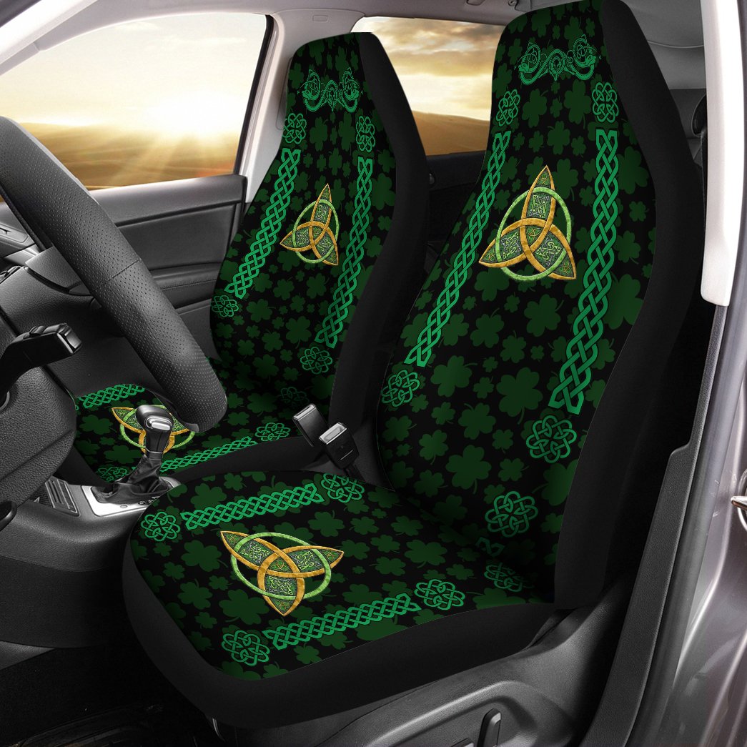 Gearhumans 3D Irish Trinity Knot St Patrick Day Custom Car Seat Cover